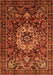 Serging Thickness of Machine Washable Persian Orange Traditional Area Rugs, wshtr1874org