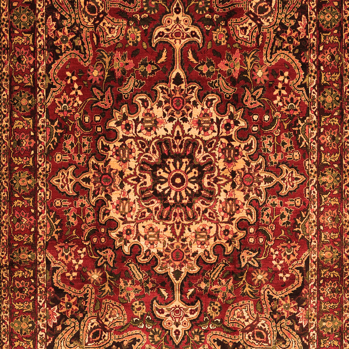 Serging Thickness of Machine Washable Persian Orange Traditional Area Rugs, wshtr1874org
