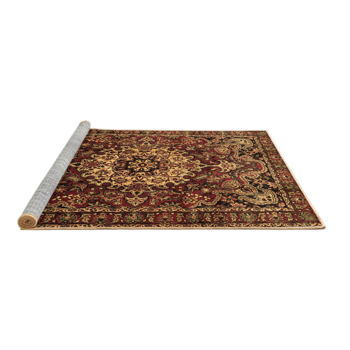 Sideview of Machine Washable Persian Brown Traditional Rug, wshtr1874brn