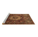 Sideview of Machine Washable Persian Brown Traditional Rug, wshtr1874brn