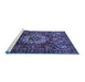 Sideview of Machine Washable Persian Blue Traditional Rug, wshtr1874blu