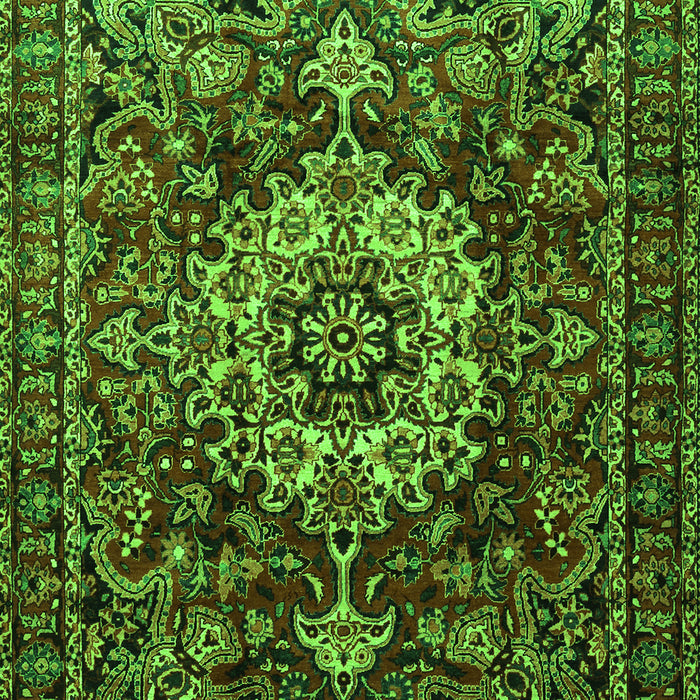 Serging Thickness of Machine Washable Persian Green Traditional Area Rugs, wshtr1874grn