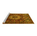 Sideview of Machine Washable Persian Yellow Traditional Rug, wshtr1874yw