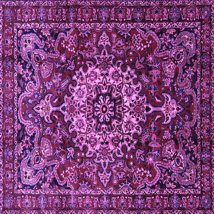 Square Machine Washable Persian Purple Traditional Area Rugs, wshtr1874pur