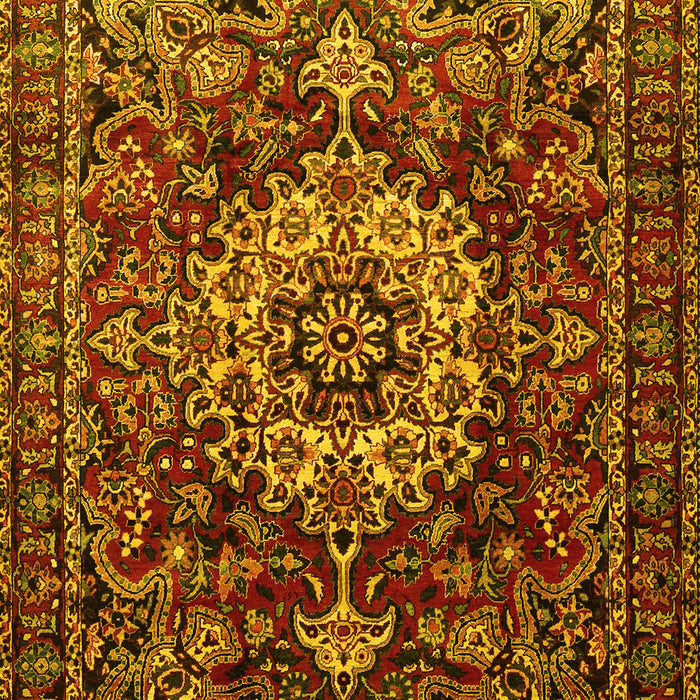 Machine Washable Persian Yellow Traditional Rug, wshtr1874yw