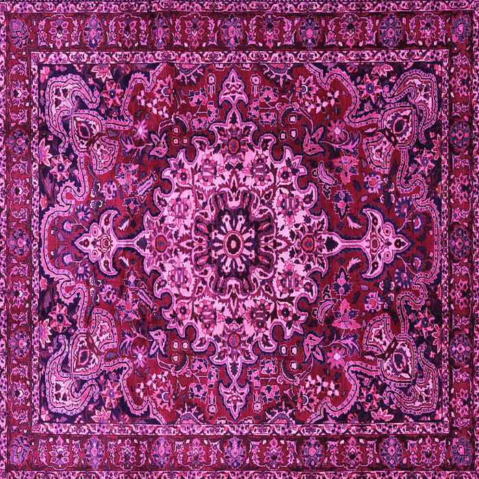 Square Machine Washable Persian Pink Traditional Rug, wshtr1874pnk