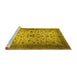 Sideview of Machine Washable Persian Yellow Traditional Rug, wshtr1875yw