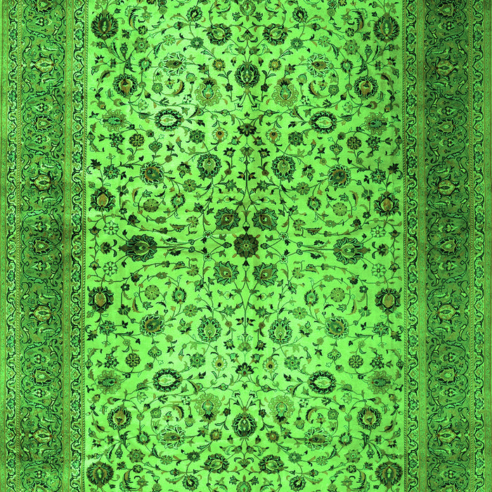 Serging Thickness of Machine Washable Persian Green Traditional Area Rugs, wshtr1875grn