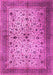 Machine Washable Persian Pink Traditional Rug, wshtr1875pnk