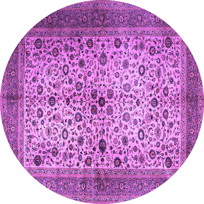 Round Persian Purple Traditional Rug, tr1875pur