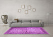 Machine Washable Persian Purple Traditional Area Rugs in a Living Room, wshtr1875pur