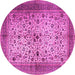 Round Persian Pink Traditional Rug, tr1875pnk