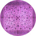 Round Machine Washable Persian Purple Traditional Area Rugs, wshtr1875pur