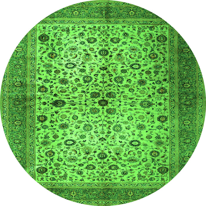 Square Persian Green Traditional Rug, tr1875grn