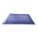 Sideview of Machine Washable Persian Blue Traditional Rug, wshtr1875blu