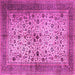 Square Machine Washable Persian Pink Traditional Rug, wshtr1875pnk