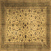 Square Persian Brown Traditional Rug, tr1875brn