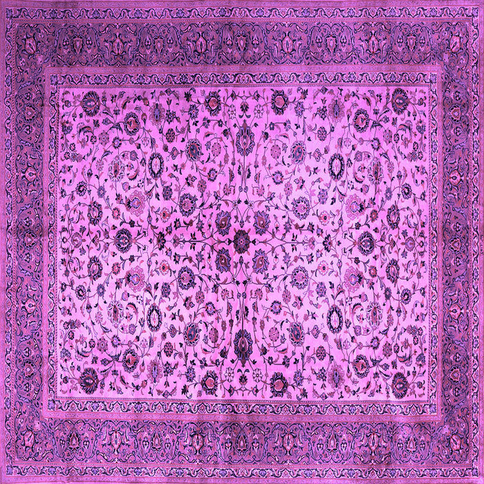 Square Machine Washable Persian Purple Traditional Area Rugs, wshtr1875pur