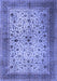 Machine Washable Persian Blue Traditional Rug, wshtr1875blu