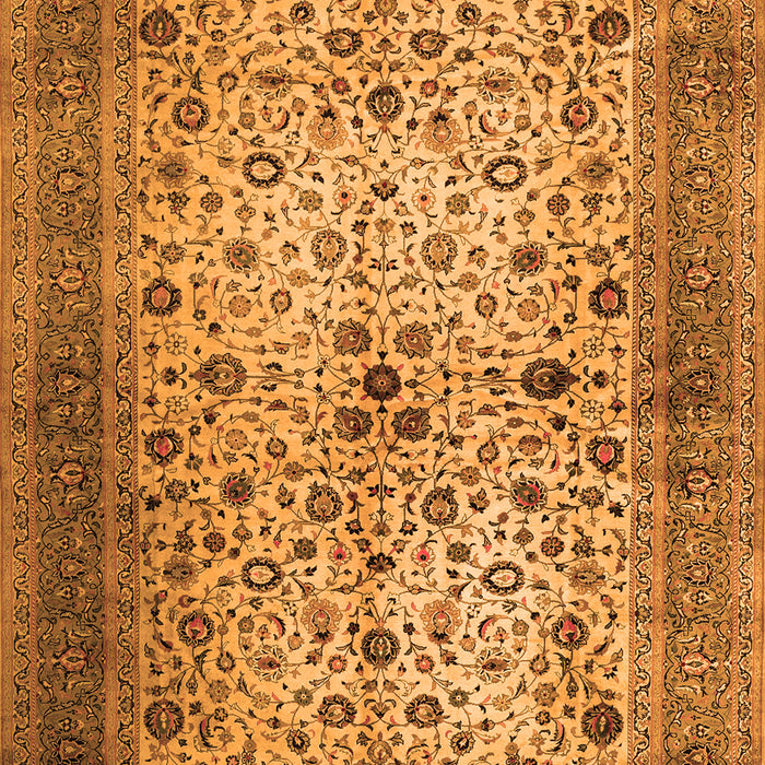 Serging Thickness of Machine Washable Persian Orange Traditional Area Rugs, wshtr1875org