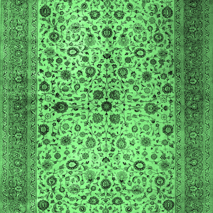 Machine Washable Persian Emerald Green Traditional Area Rugs, wshtr1875emgrn