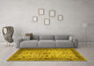 Machine Washable Persian Yellow Traditional Rug in a Living Room, wshtr1875yw