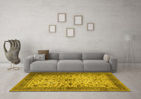 Machine Washable Persian Yellow Traditional Rug, wshtr1875yw