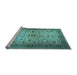 Sideview of Machine Washable Persian Light Blue Traditional Rug, wshtr1875lblu