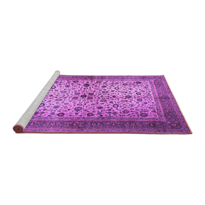 Sideview of Machine Washable Persian Purple Traditional Area Rugs, wshtr1875pur