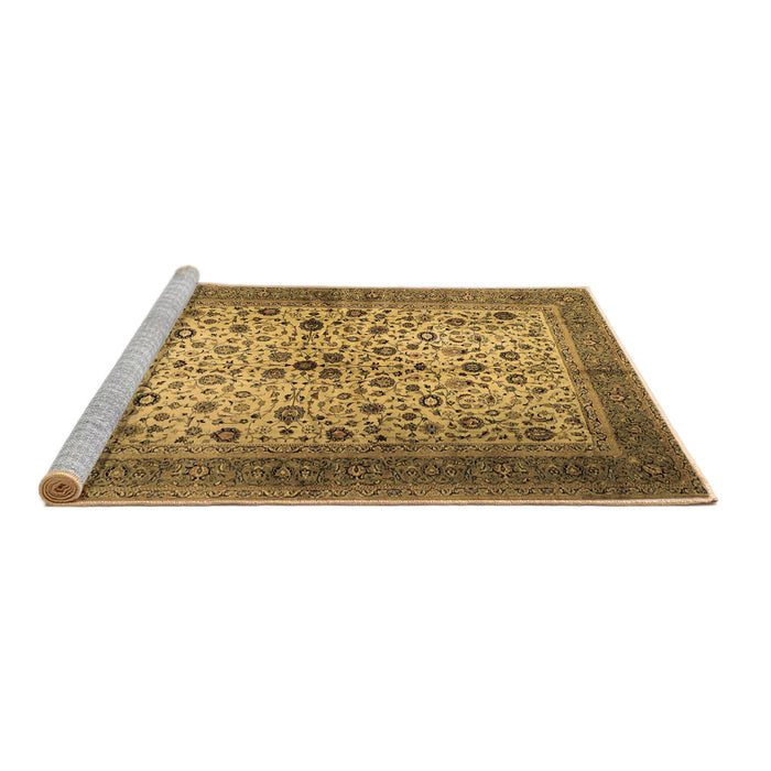 Sideview of Machine Washable Persian Brown Traditional Rug, wshtr1875brn