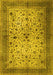 Machine Washable Persian Yellow Traditional Rug, wshtr1875yw