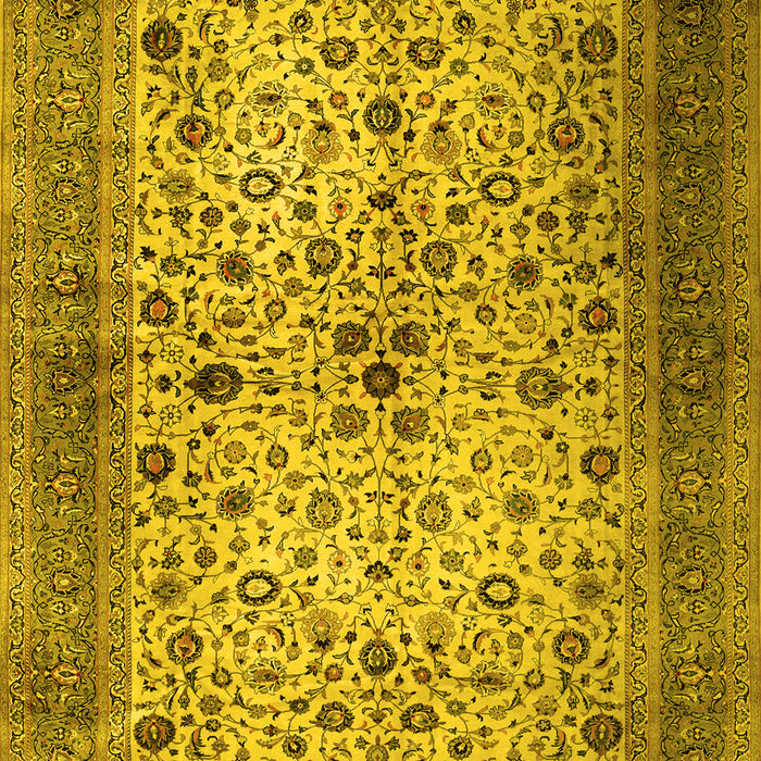 Machine Washable Persian Yellow Traditional Rug, wshtr1875yw