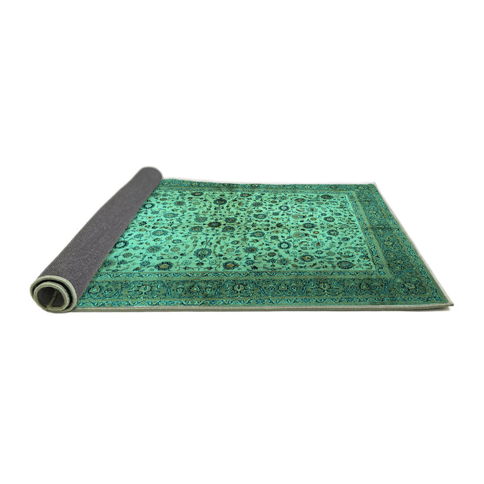 Sideview of Persian Turquoise Traditional Rug, tr1875turq