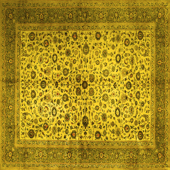 Square Persian Yellow Traditional Rug, tr1875yw