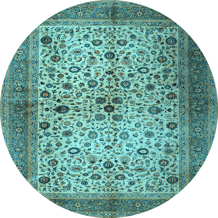 Round Persian Light Blue Traditional Rug, tr1875lblu