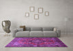 Machine Washable Persian Purple Traditional Area Rugs in a Living Room, wshtr1876pur