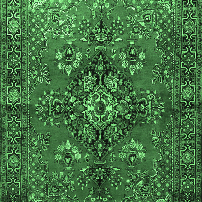 Machine Washable Persian Emerald Green Traditional Area Rugs, wshtr1876emgrn
