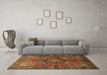 Machine Washable Persian Brown Traditional Rug in a Living Room,, wshtr1876brn