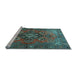 Sideview of Machine Washable Persian Light Blue Traditional Rug, wshtr1876lblu