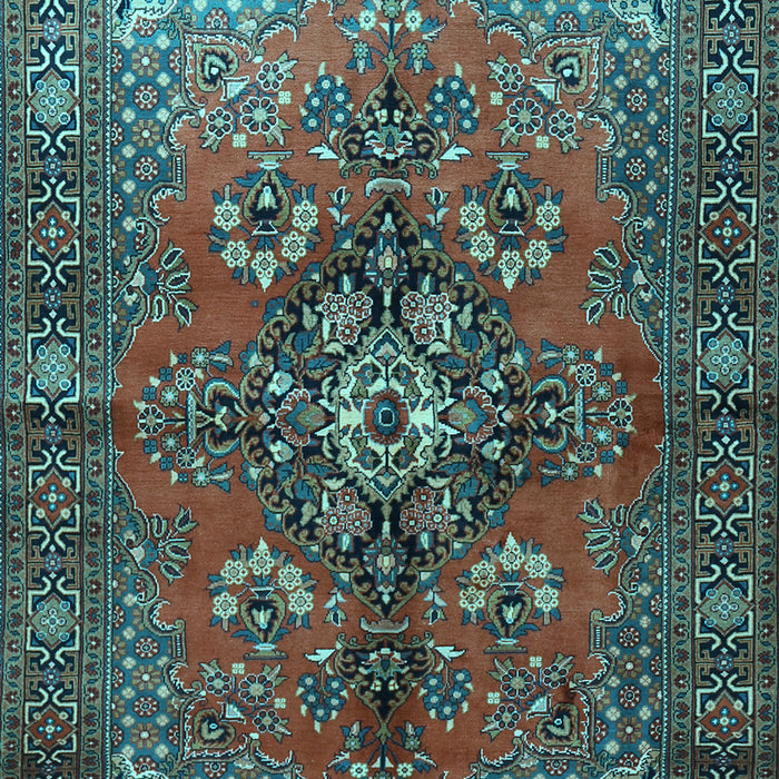 Machine Washable Persian Light Blue Traditional Rug, wshtr1876lblu