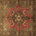 Square Persian Brown Traditional Rug, tr1876brn