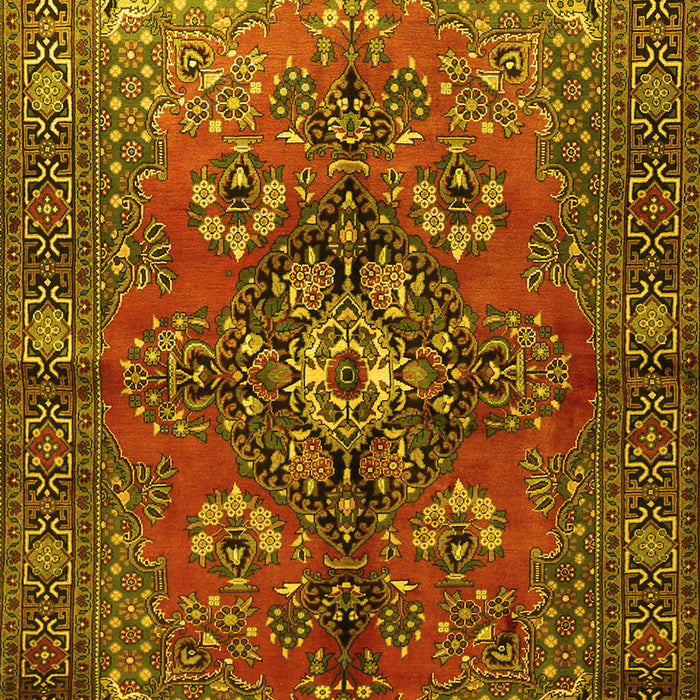 Machine Washable Persian Yellow Traditional Rug, wshtr1876yw