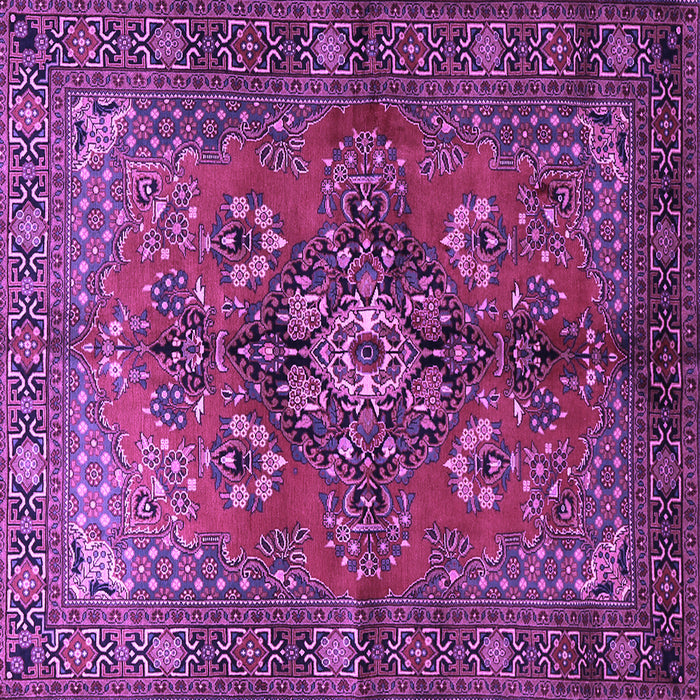 Square Machine Washable Persian Purple Traditional Area Rugs, wshtr1876pur
