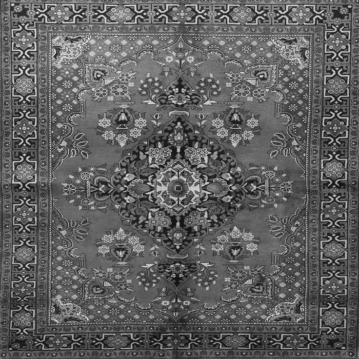 Round Machine Washable Persian Gray Traditional Rug, wshtr1876gry