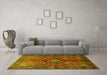 Machine Washable Persian Yellow Traditional Rug in a Living Room, wshtr1876yw