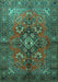 Machine Washable Persian Turquoise Traditional Area Rugs, wshtr1876turq