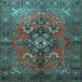 Square Machine Washable Persian Light Blue Traditional Rug, wshtr1876lblu