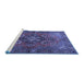 Sideview of Machine Washable Persian Blue Traditional Rug, wshtr1876blu