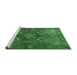 Sideview of Machine Washable Persian Emerald Green Traditional Area Rugs, wshtr1876emgrn