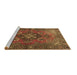 Sideview of Machine Washable Persian Brown Traditional Rug, wshtr1876brn